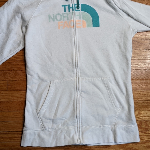 The North Face White Hoodie Full Zipper  White Woman's Medium Sweater - Picture 6 of 14